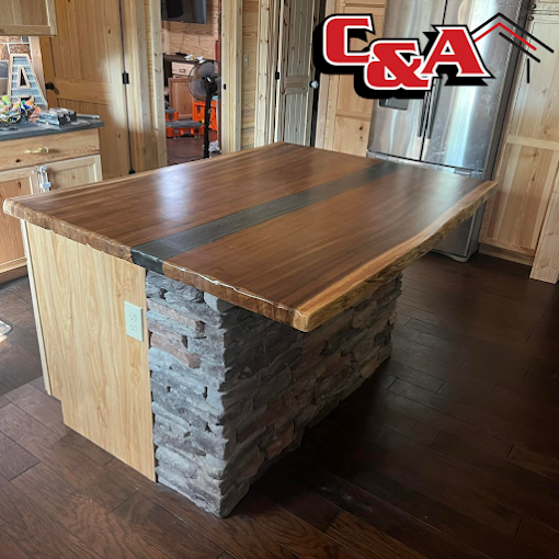 Kitchen remodeling with custom island by C&A in Oklahoma