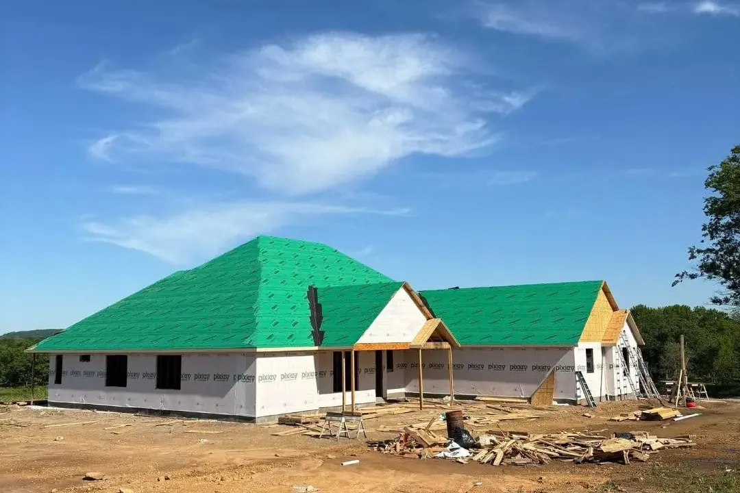 New home with green roof underlayment, C&A Roofing & Construction