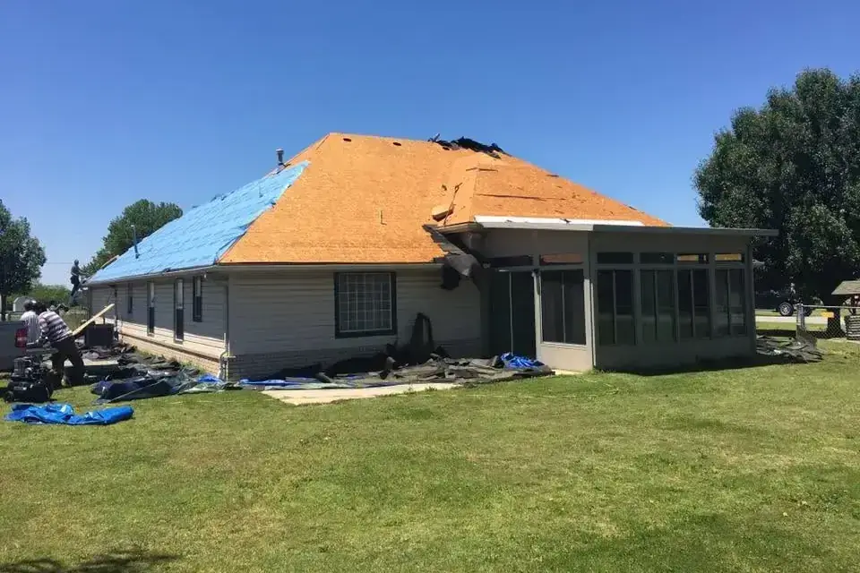 Roof decking exposed during replacement, C&A Roofing & Construction