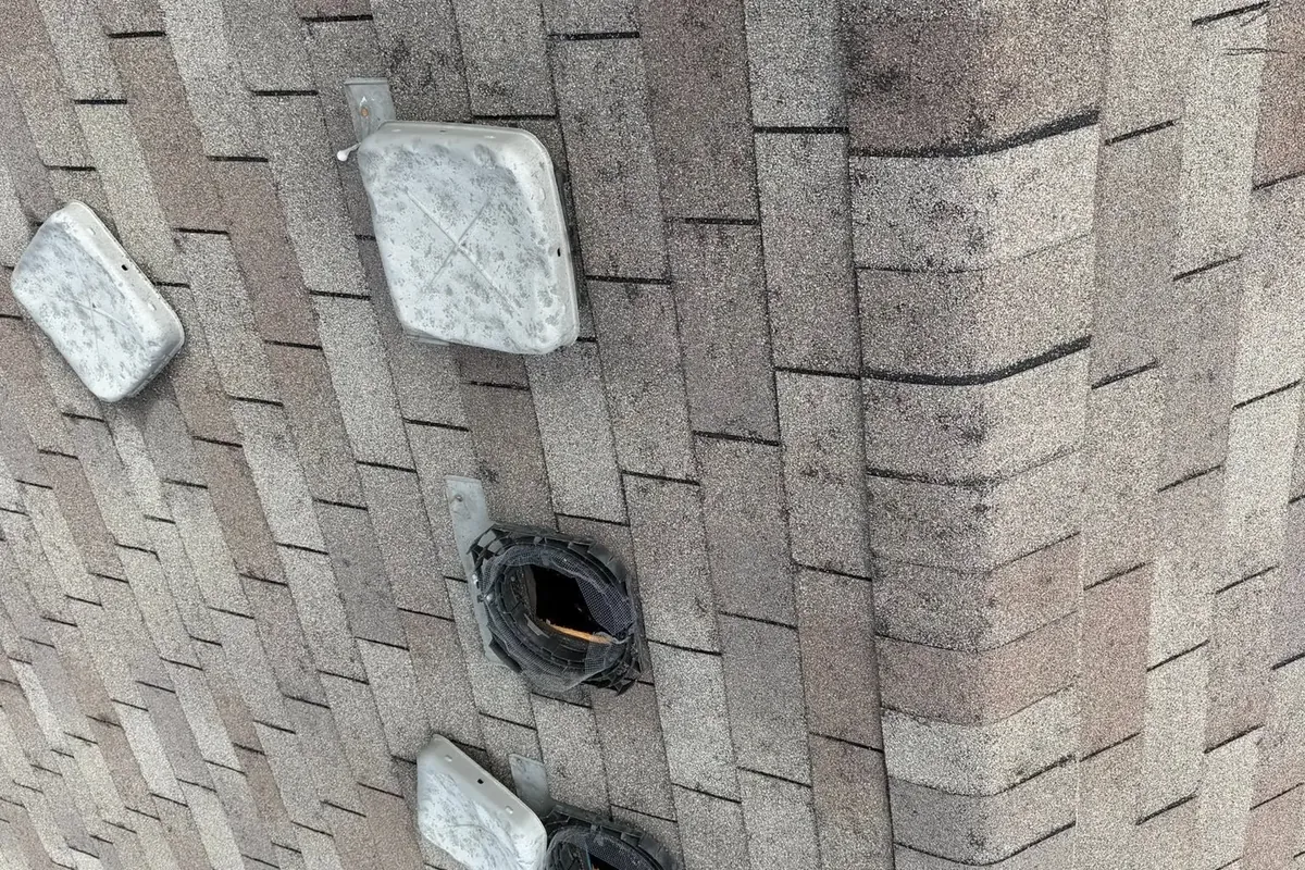 Damaged or displaced roof vents and shingles, C&A Roofing & Construction