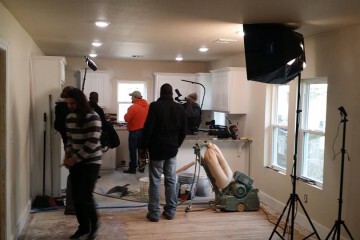 HGTV Flipping the Heartland filming crew on location with C&A Construction