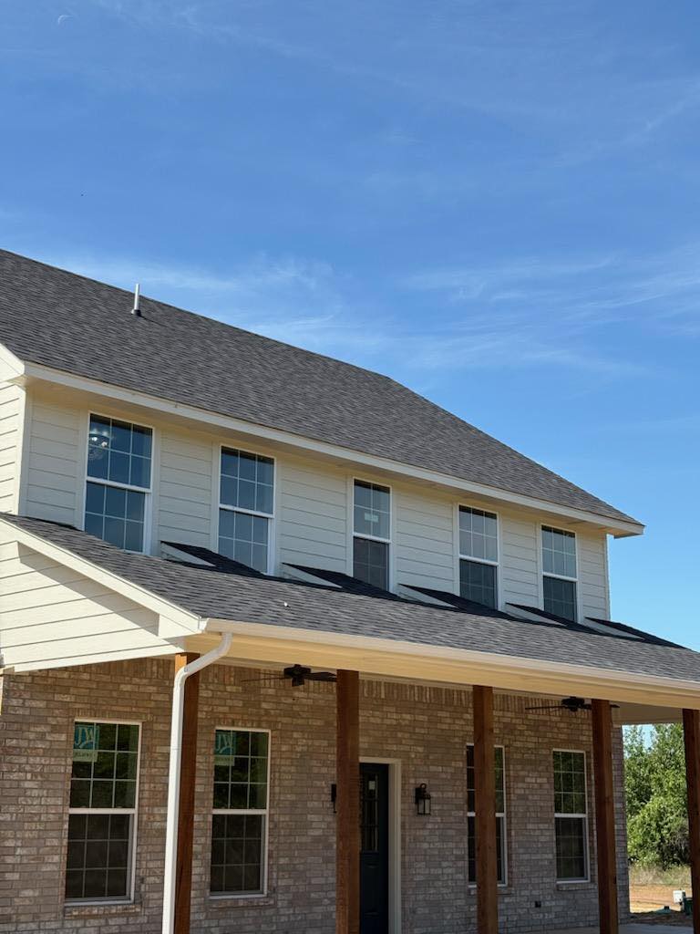 Completed architectural shingle roof installation in Oklahoma